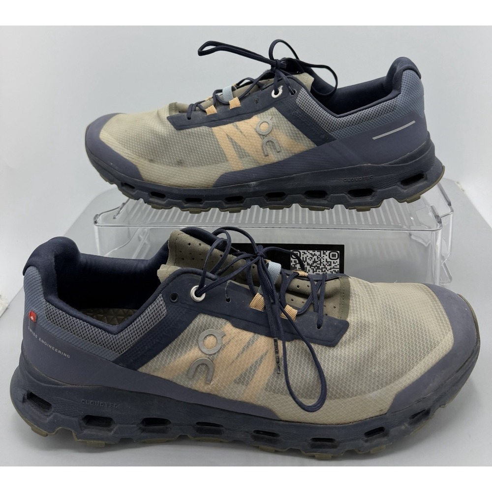 On Cloudvista Trail Running Shoes Midnight Blue Olive 64.98593 Mens Sz 12.5